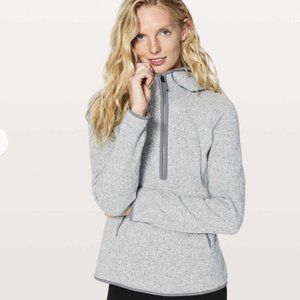 Lululemon Fleece & Thank You Pullover Jacket Light Heathered Grey